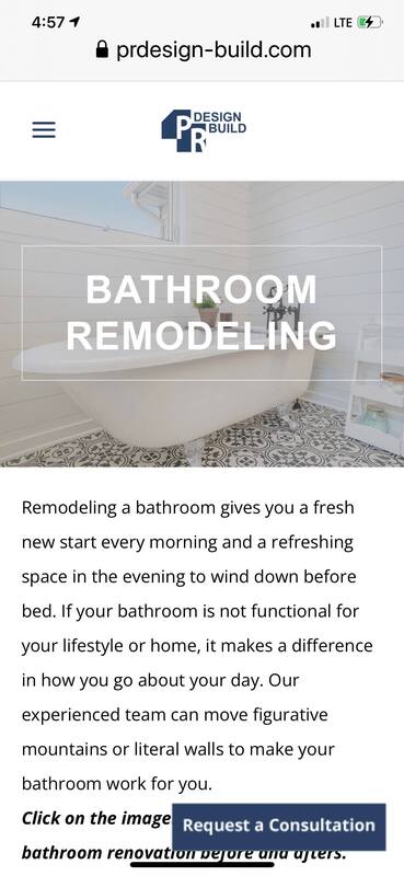 Home Renovation Mobile Website