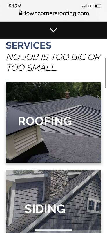 mobile optimized roofing and siding websites