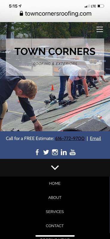 mobile website for roofing contractors