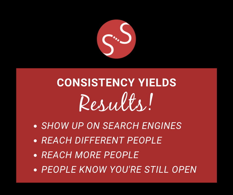 results from being consistent in small business marketing