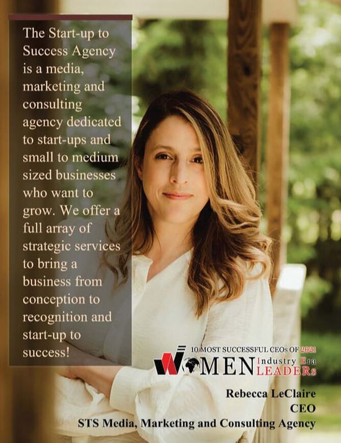 Rebecca LeClaire, CEO of Startup to Success recognized by Industry Era Women Leaders Magazine