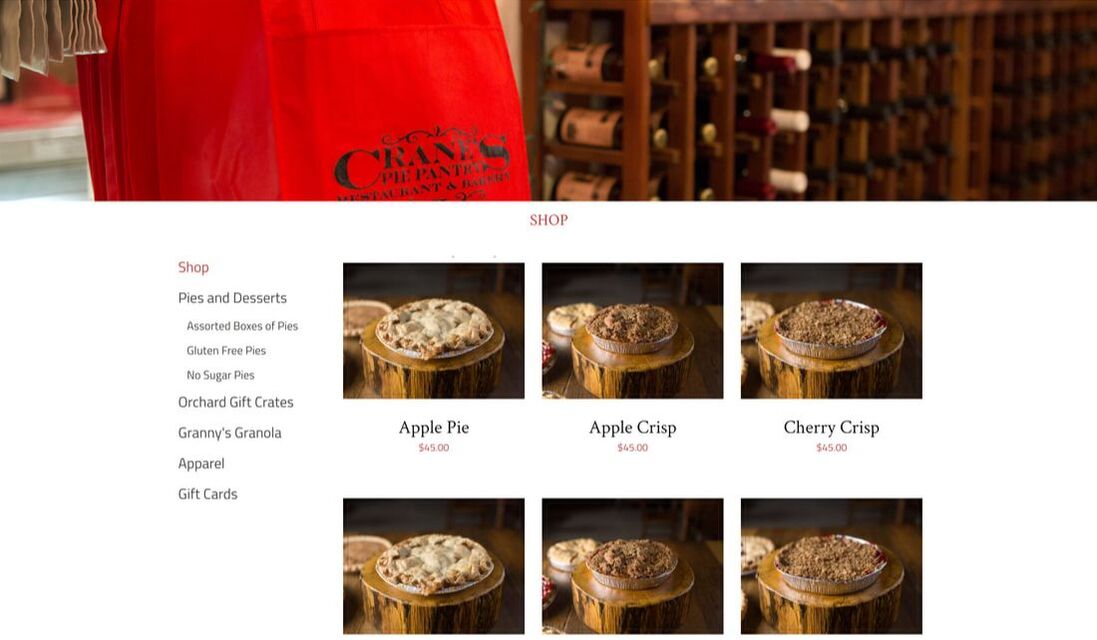 Ecommerce website design for bakery